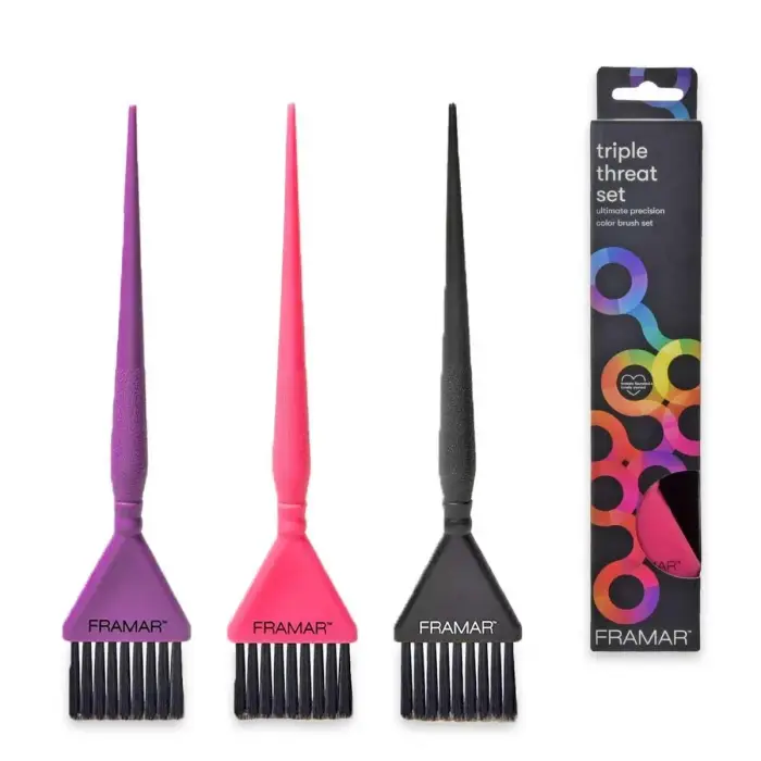 Framar Set di pennelli colorati Triple Threat 3p