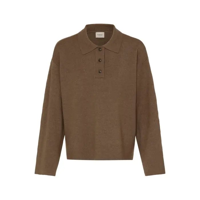 fransa Polo donna a maniche lunghe FRVioleta 1 Marron