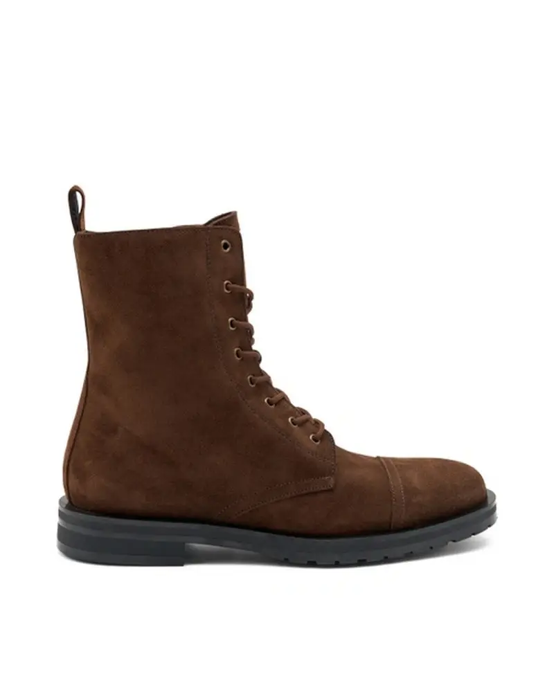 FRAU anfibi donna in camoscio cacao con zip 87c8 MARRONE