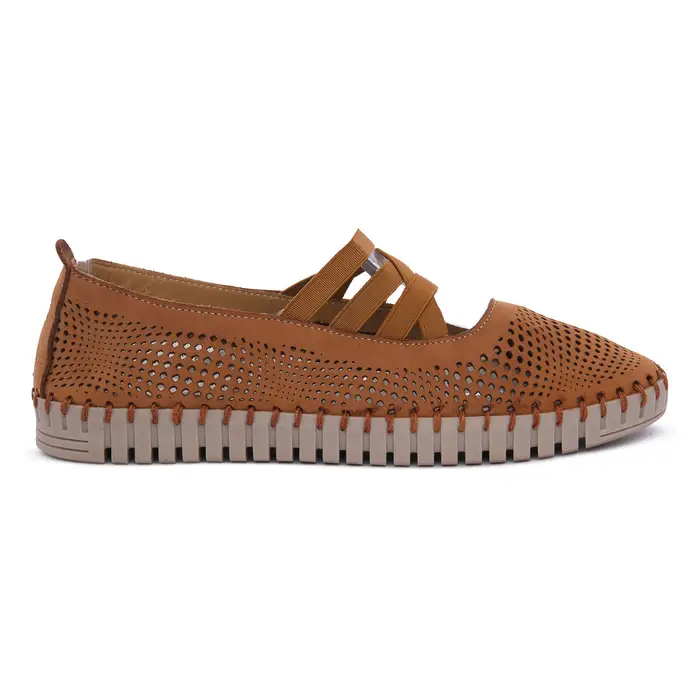 Frau Ballerine CARAMEL NABUK Marrone