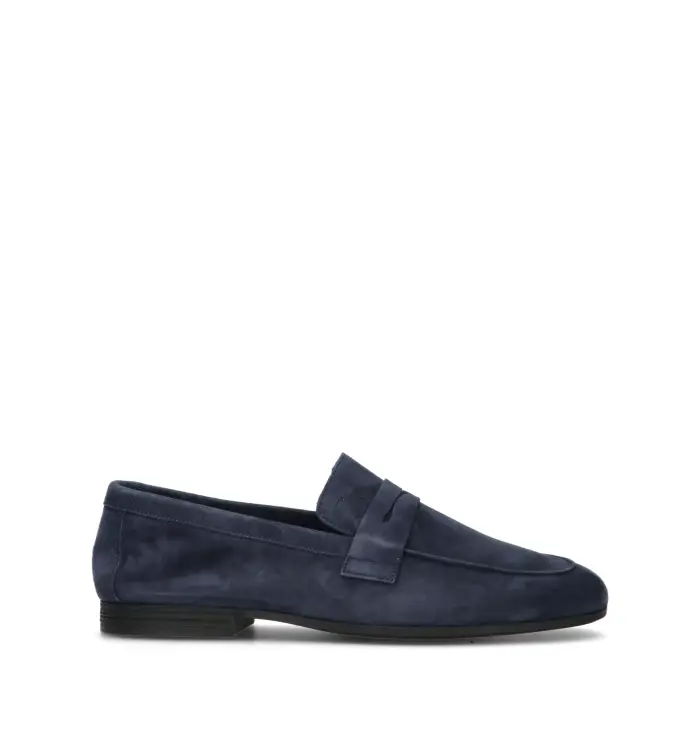 Mocassino uomo blu in suede Vario