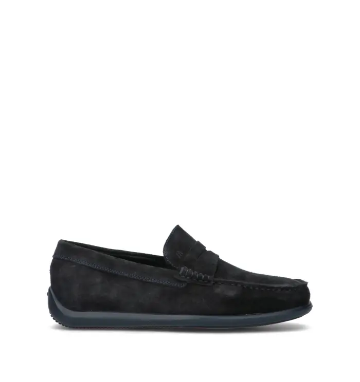 Mocassino uomo blu in suede Vario