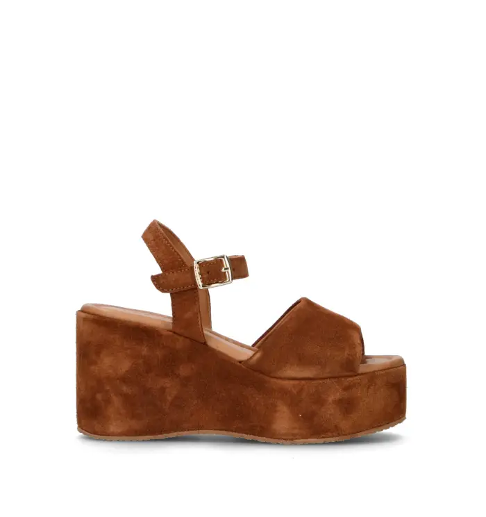 Sandalo donna marrone in suede Vario