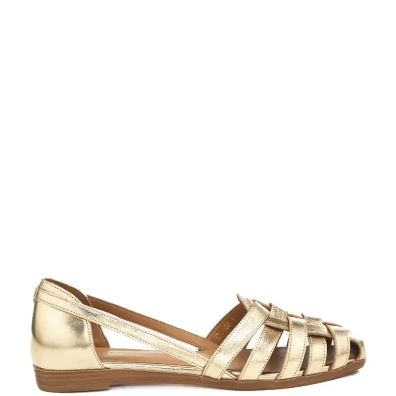 Frau scarpe basse da donna con design semi aperto platino