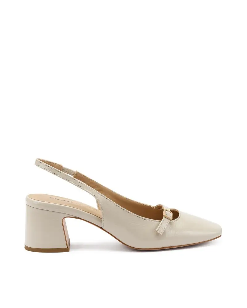 FRAU slingback in vernice ecrù con mini cinturino 79t7 BEIGE
