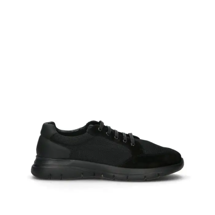 Sneaker uomo nera in suede Vario