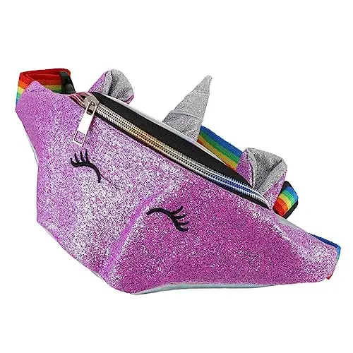 FRCOLOR 1pezzi Per Ragazzo Unicorno Tracolla in Pu Per Bambine Per Attività All Aperto All Asilo in