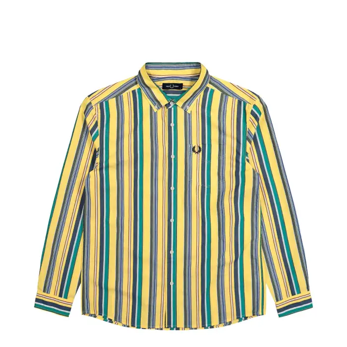 Camicia casual a maniche lunghe Fred Perry stripes Jaune