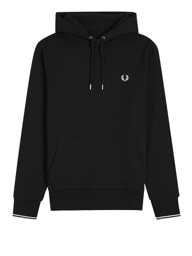 felpa cappuccio fred perry da uomo - nero