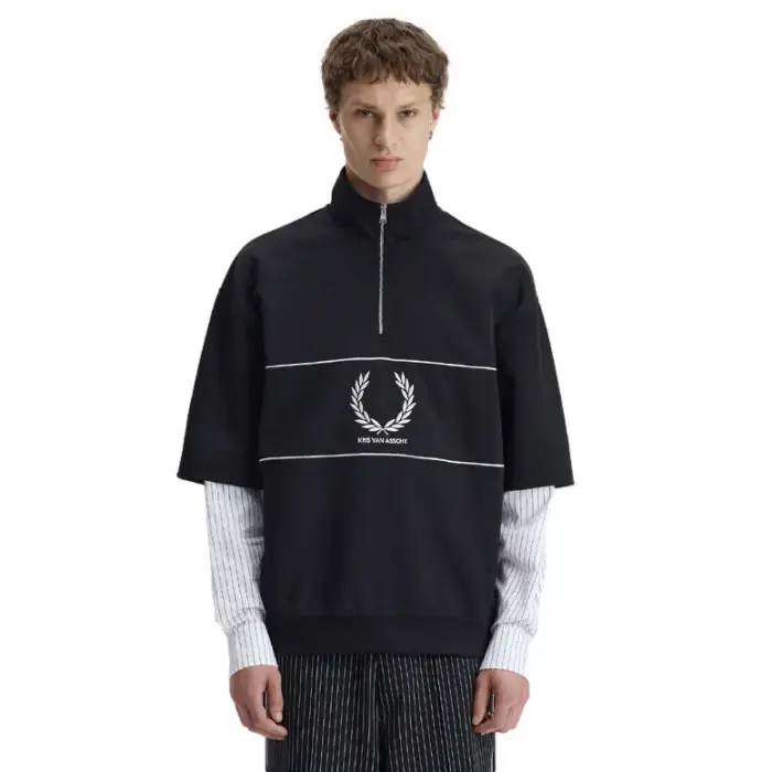Fred Perry Felpa con cerniera a metà Noir