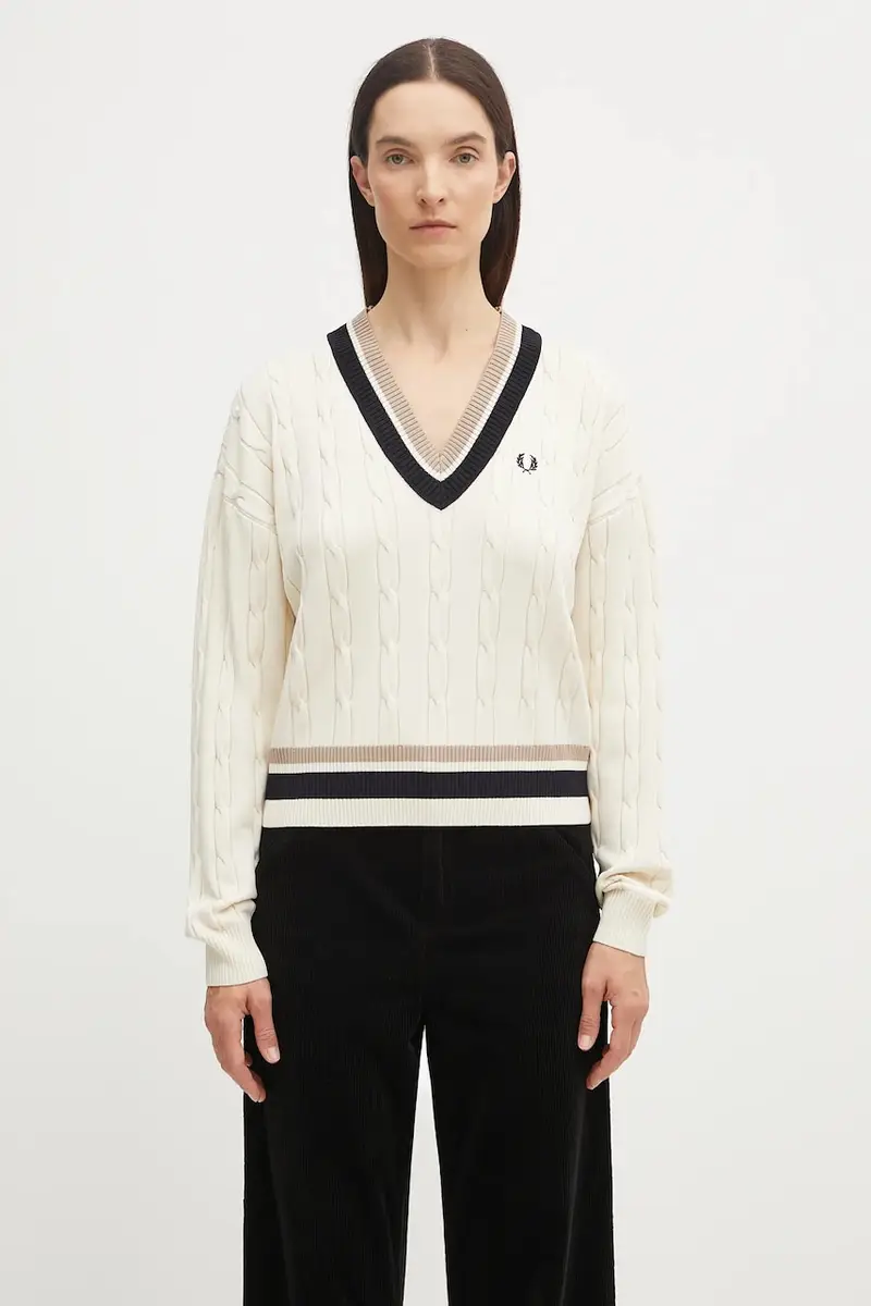 Fred Perry maglione donna colore beige K1102