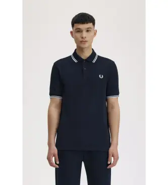per uomo M3600 Polo blu navy con doppia punta (XXL), Casual, Cotone, Manica corta