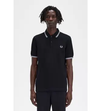 Fred Perry per uomo M3600 Polo Twin Tipped nero, Casual, Cotone, Manica corta