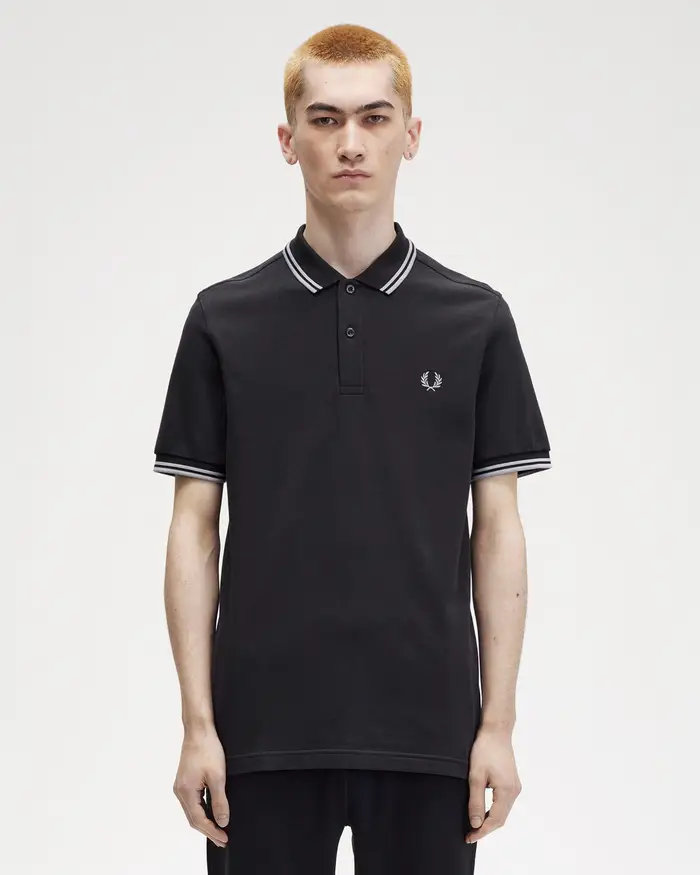 Polo grigio antracite mezza manica con bordino grigio