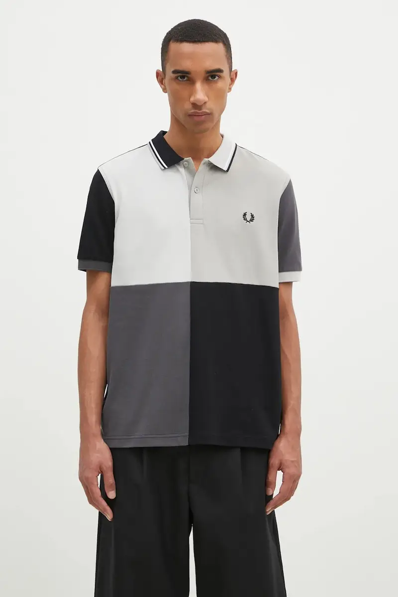 Fred Perry polo in cotone Beams Grid Design Fp Shirt colore nero SM7186.102