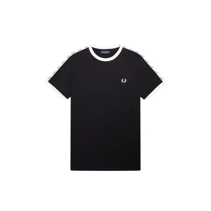 T-shirt con finiture a contrasto e strisce Fred Perry Noir