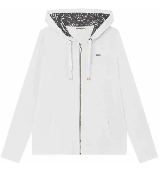 Felpa con cappuccio W - donna White