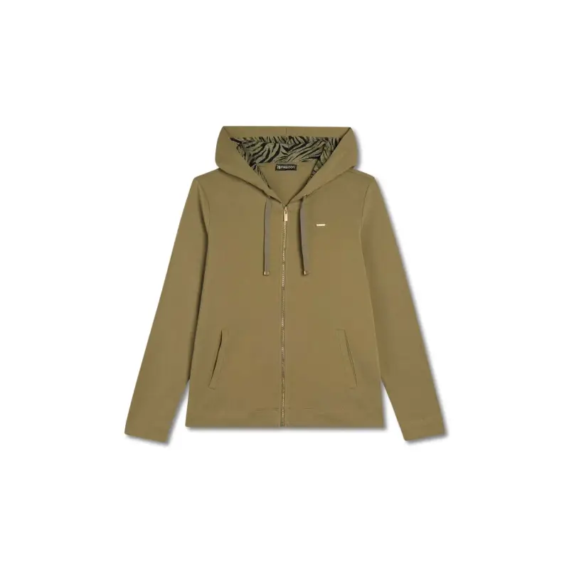 Freddy Felpa con cerniera a cappuccio da donna Vert