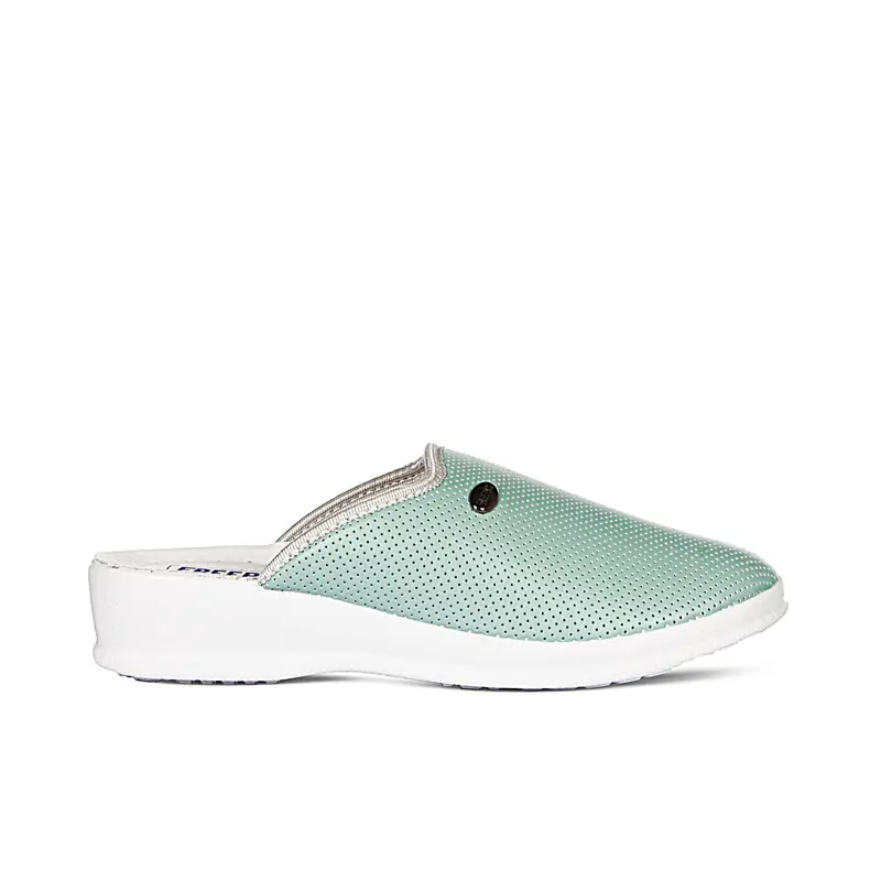 FREEPASS Ciabatte donna sanitarie verdi con zeppina