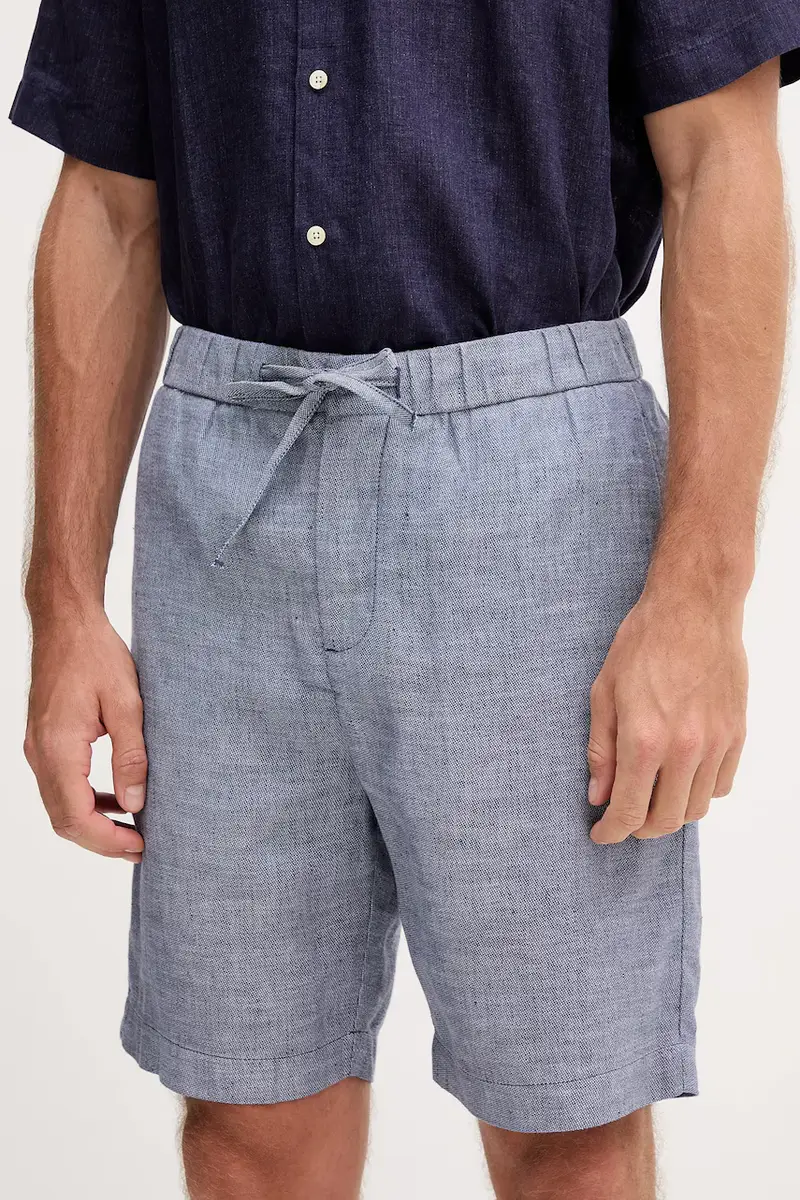 Frescobol Carioca pantaloncini in lino uomo colore blu 1241.225