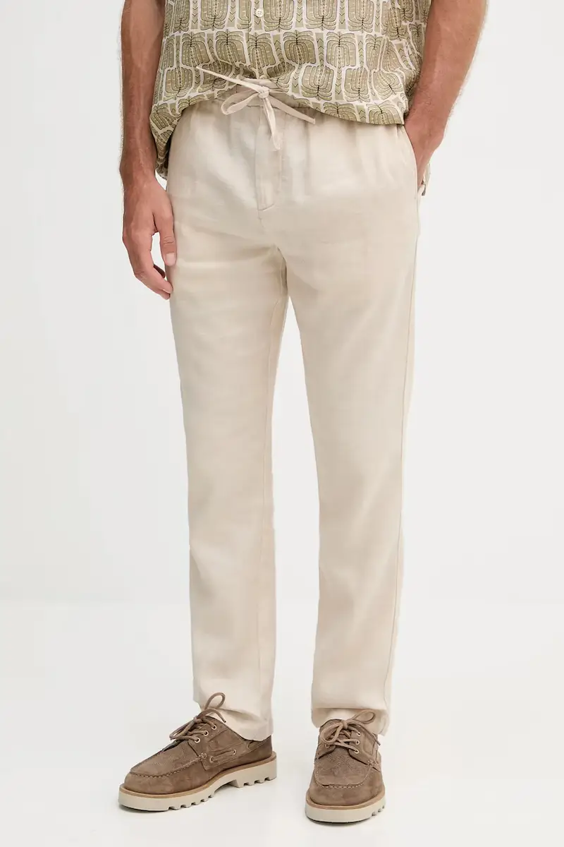 Frescobol Carioca pantaloni in lino uomo colore beige 1240.368