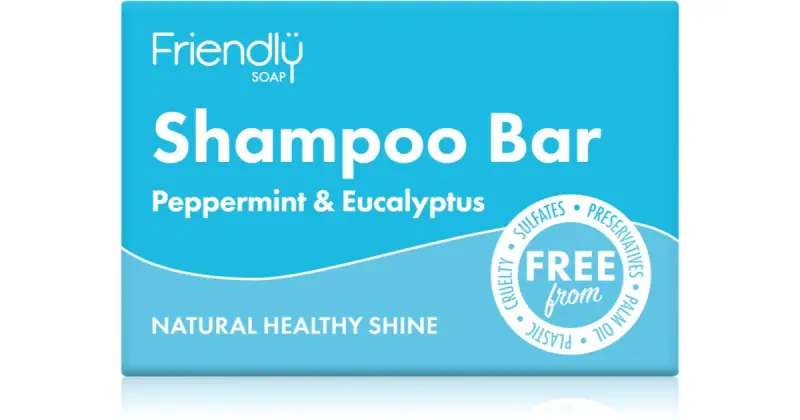 Friendly Sapone Naturale Shampoo Menta Piperita & Eucalipto Sapone Naturale Per Capelli 95 G