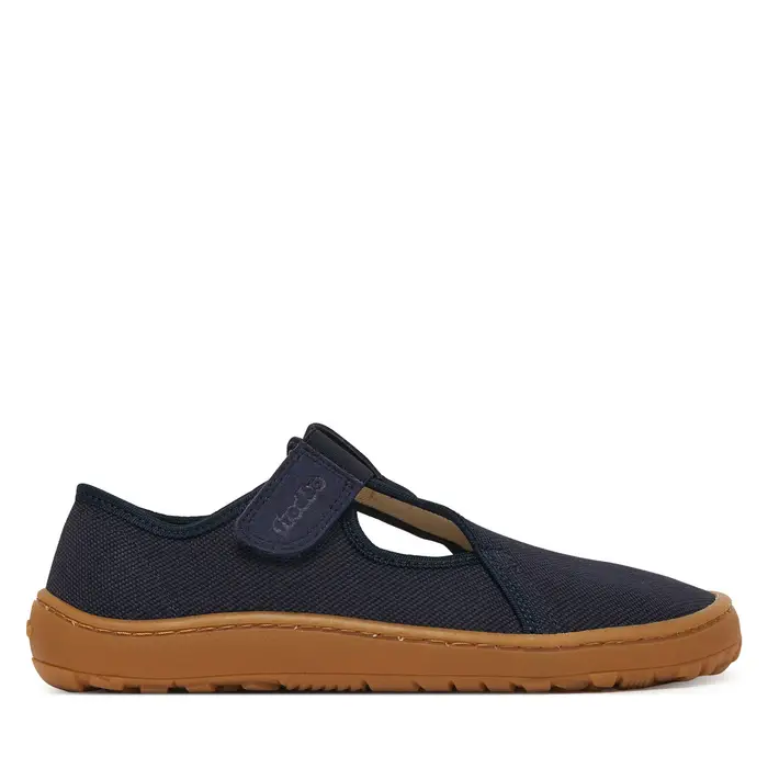 Pantofole Froddo Barefoot Canvas T-Bar G1700439 D Blu scuro