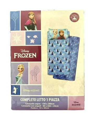 FROZEN COMPLETO LETTO BAMBINA COTONE DISNEY 1 PIAZZA