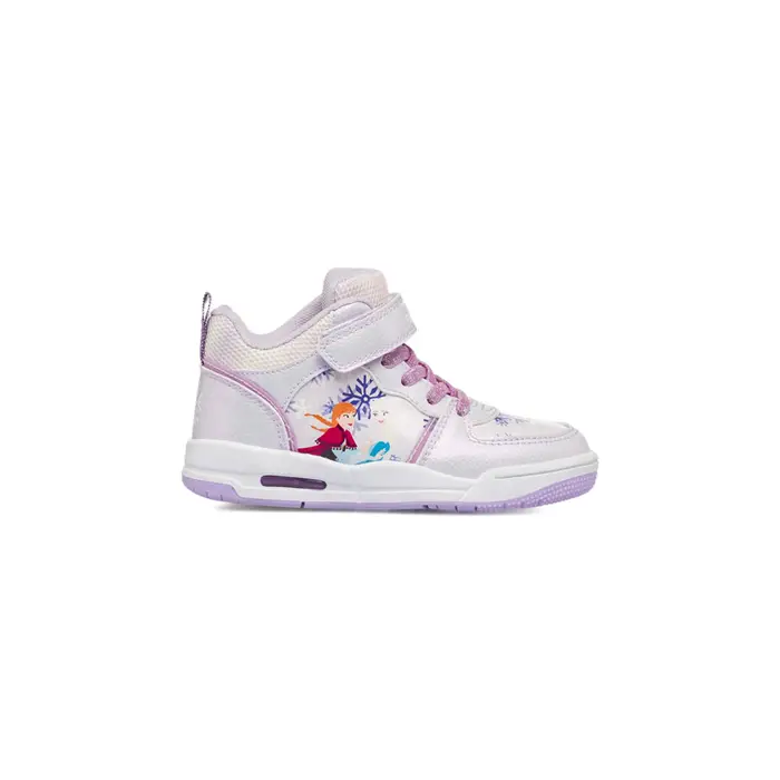 FROZEN Sneakers alte da bambina cartoon lilla con glitter e chiusura a strappo