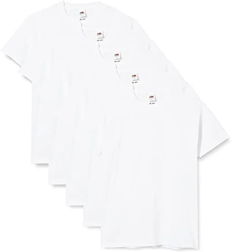 Fruit of the Loom 61-019-0 Maglietta, Bianco, 12-13 Anni (Pacco da 5) Bambini e Ragazzi