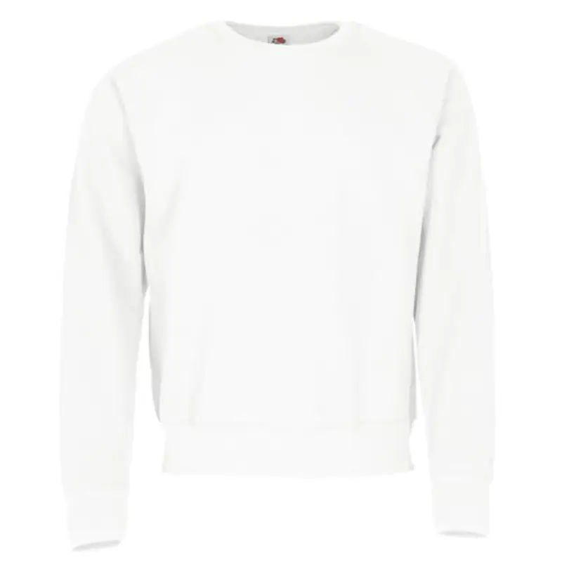 Fruit of the Loom Felpa classica Raglan + sacchetto di stoffa MyShirt, bianco