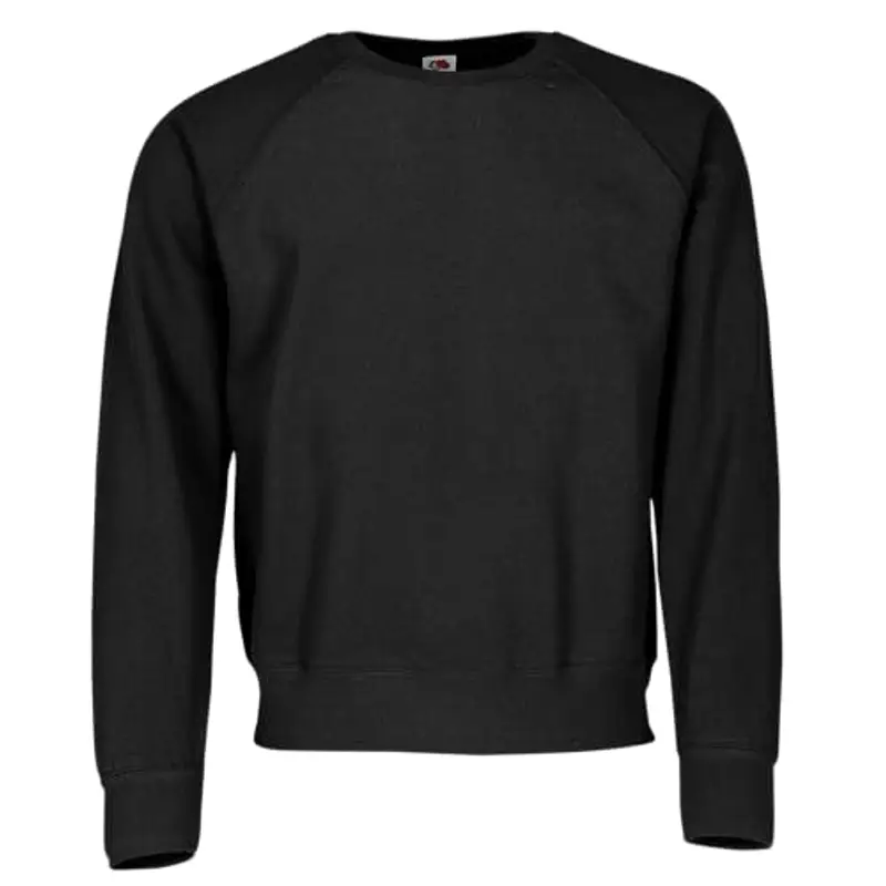 Fruit of the Loom Felpa classica Raglan + sacchetto di stoffa MyShirt, Nero