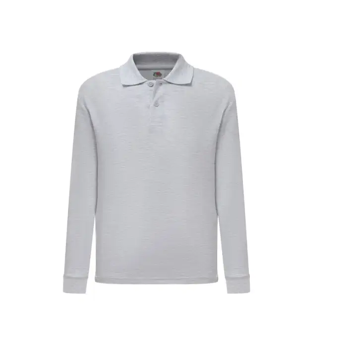 Polo a maniche lunghe per bambini Fruit of the Loom 65/35 Gris
