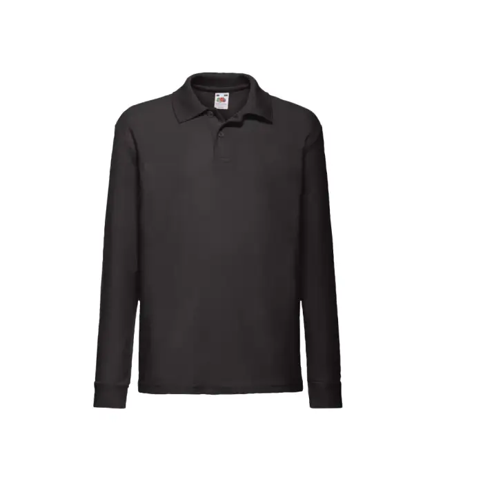 Polo a maniche lunghe per bambini Fruit of the Loom 65/35 Noir