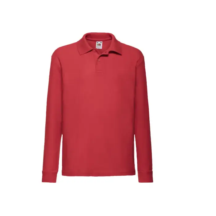 Polo a maniche lunghe per bambini Fruit of the Loom 65/35 Rouge