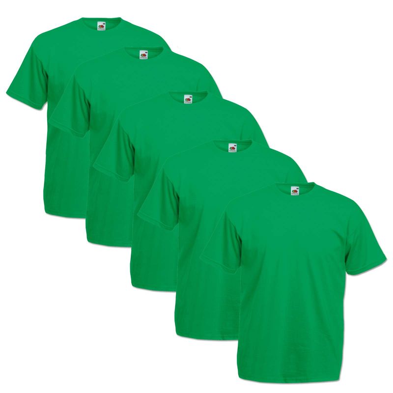 Fruit of the Loom Maglietta Uomo Lime M - Pacco da 5