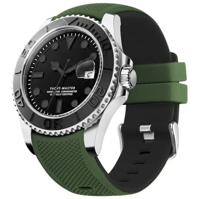 Fullmosa Cinturino 20mm per Orologio in Silicone a Sgancio Rapido Cinturino Sportivo Curvo in Gomma, Cinturini