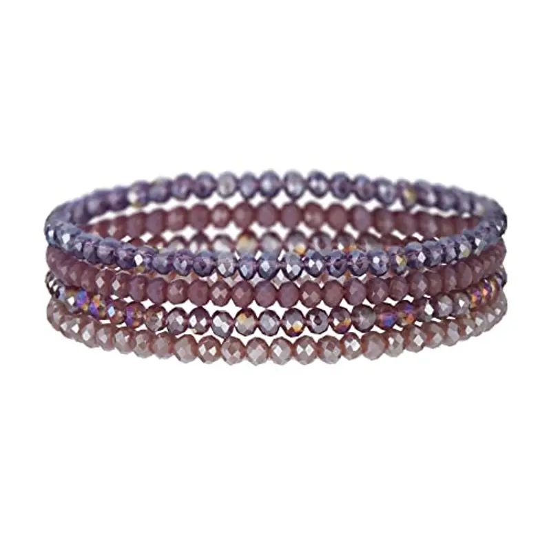 FULU AUTUMN Bracciale Donna Bohemien con Perle di Cristallo Multistrato Braccialetti con Perline Elastico Impilabili Gioielli Moda Estivi
