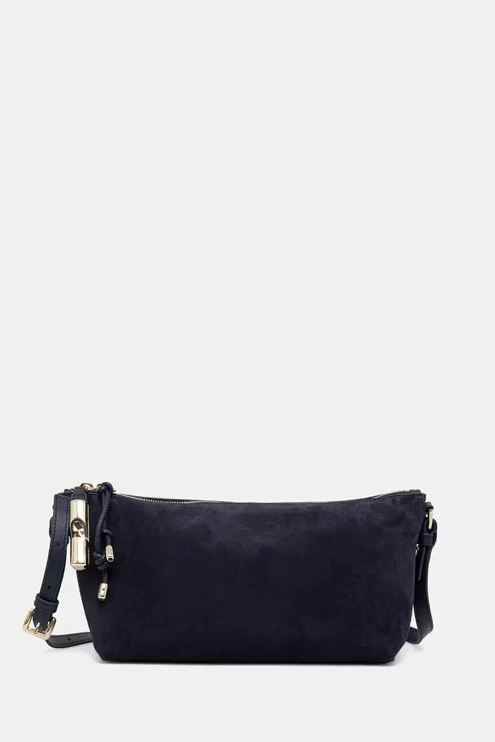 Furla borsa a tracollo da donna in camoscio Blu navy