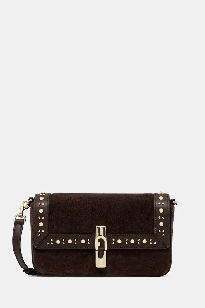 Furla borsa a tracollo da donna in camoscio Marrone