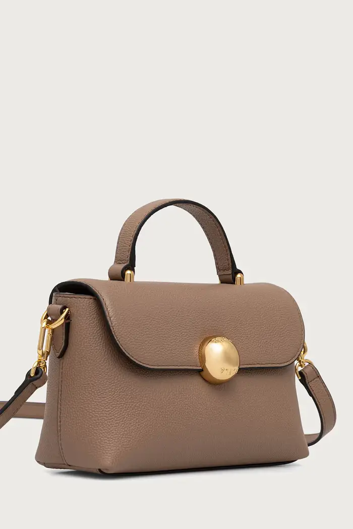 borsa da donna in pelle Moonlight Mini Top Handle Marrone