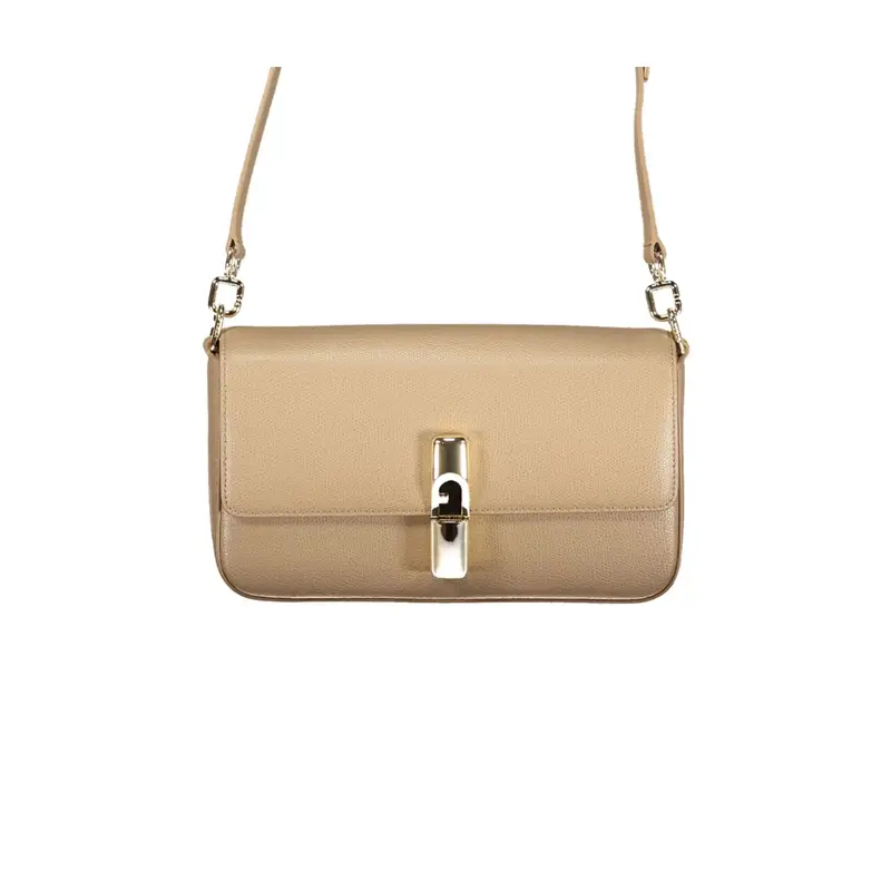 Furla Borsa Donna Beige Tracolla Pelle Iride Logo