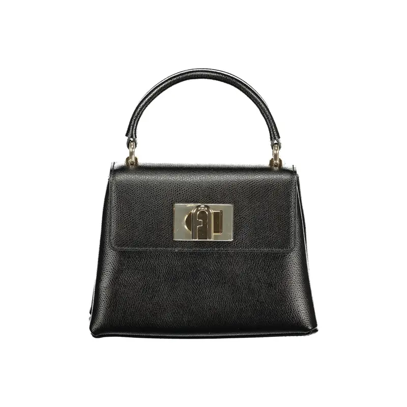 Furla Borsa Donna Nera Mano Tracolla Pelle 1927 Logo Nero