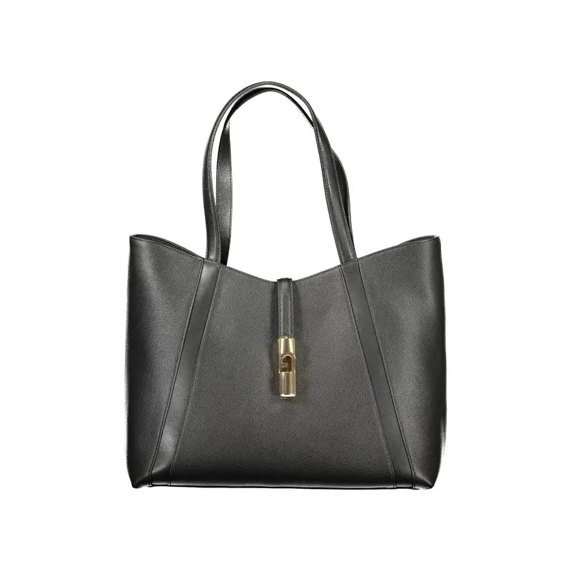Furla Borsa Donna Nera Spalla Pelle Goccia Logo Nero