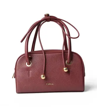 Furla per donna WE00915-BX4573 Borsa in Pelle Poppy Mini Dome bordeaux (OSFA), Rosso, Casual, Classico
