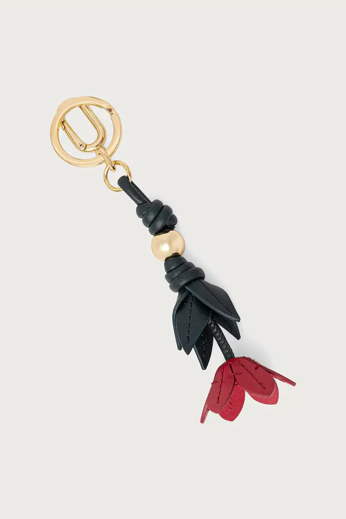 portachiavi da donna in pelle Allegra Poppy Keyring Rosso