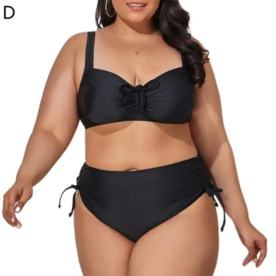Futureminded Costume da bagno donna taglie forti con stampa floreale a vita alta 2 pezzi/set bikini regolabile con spalline sottili per le