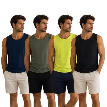 Smanicato uomo in cotone tinta unita GQC 3210