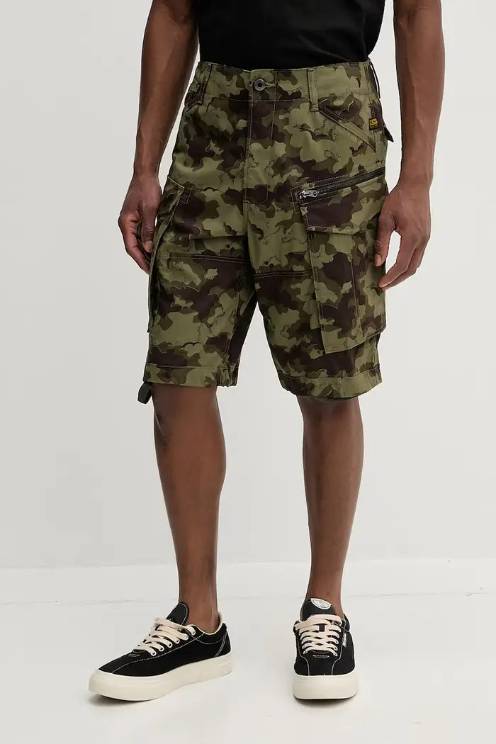 G-Star pantaloncini cargo da uomo in cotone Rovic zip relaxed 12 Verde