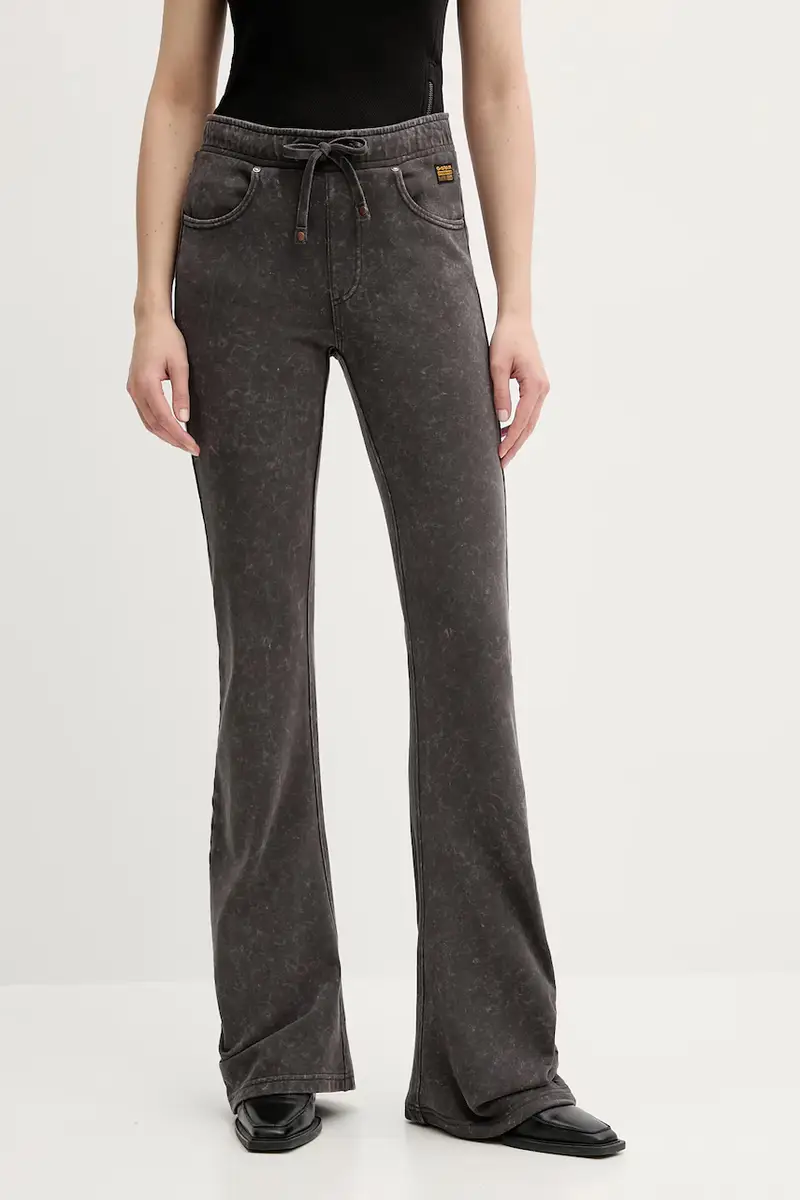 G-Star pantaloni tuta di cotone donna colore grigio D26106-D249